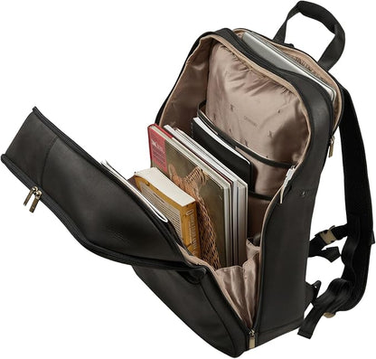 Luxorro Professional Leather Backpack – Handcrafted Full-Grain Leather Laptop Bag for Work & Travel (17″, Black)
