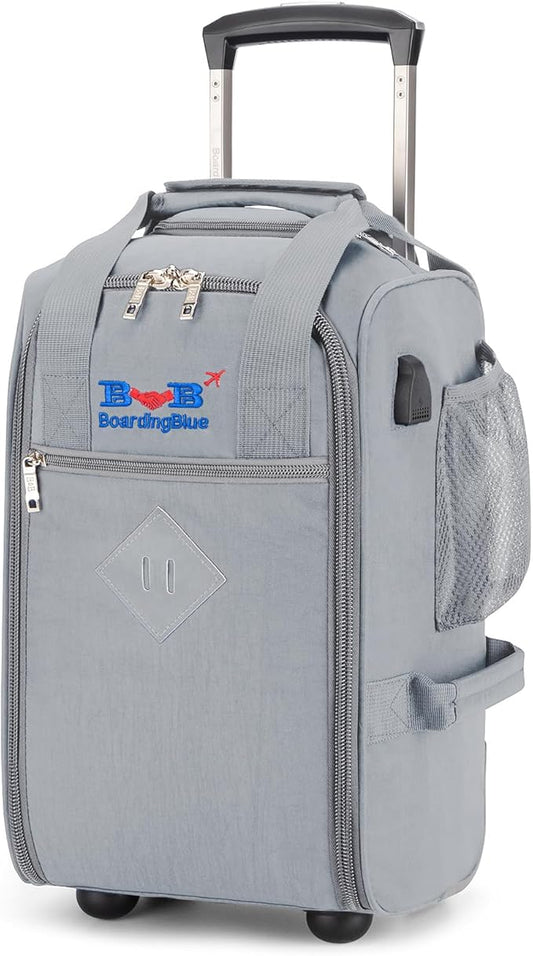 Boardingblue 17x10x9 Inches United Airlines Rolling Personal Item Under Seat Duffle Bag Luggage Suitable For Major Airlines Including Spirit and Frontier.