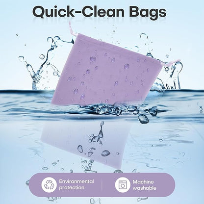 6 Pack Shoe Dust Bags, Velvet Drawstring Luxury Storage Bags for Shoes, Purses, Handbags & Cosmetics - Thick Dustproof Reusable Travel Organizer & Gift Pouch (Purple, 12 × 16 inches)