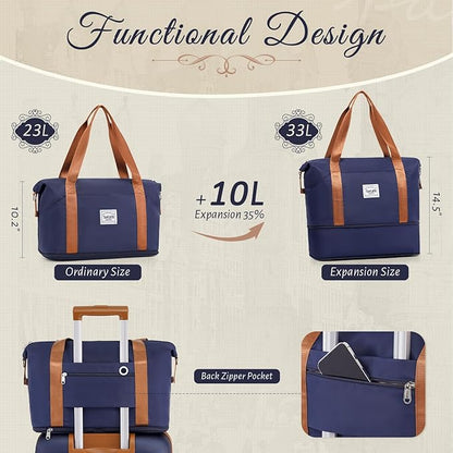 TAKUMI Carry On Luggage Set 3 Piece ABS+PC Hardshell Suitcases with Duffel Bag Double Spinner Wheels Travel Luggage with TSA Lock Lightweight Suitcase Set(NAVY, 3 PIECE SET(20/DB/TB))