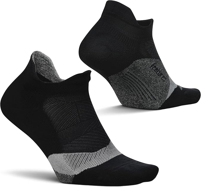 Feetures Elite Light Cushion No Show Tab Athletic Ankle Socks - Sport Sock with Targeted Compression