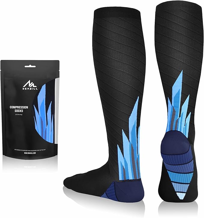 NEWZILL Medical Compression Socks for Women & Men, 20-30 mmHg Knee-High Support for Circulation, All-Day Comfort for Work Travel Running Cycling and Fitness
