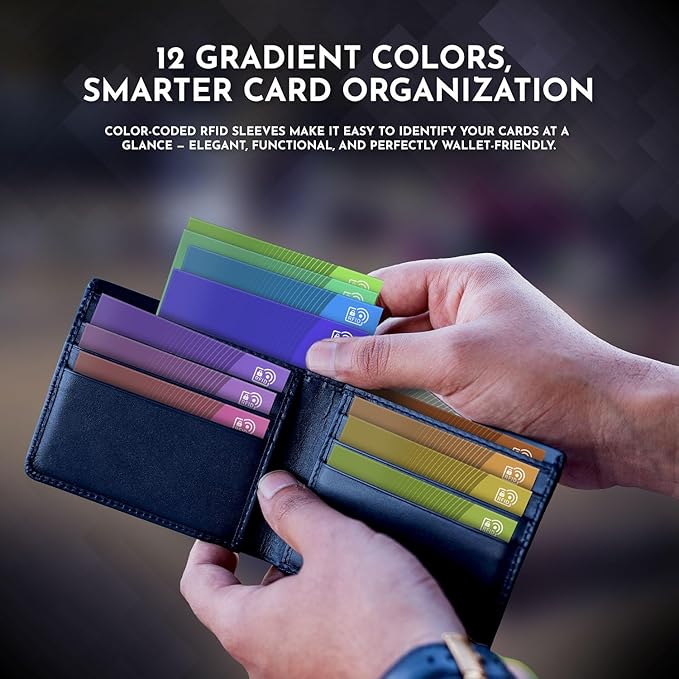 RFID Blocking Cards – 6 Pack | Anti-Theft Contactless NFC Protection for Debit Credit Cards & Wallet | Slim & Durable Perfectly fits in Wallet | 2 RFID Sleeves Included | Blue