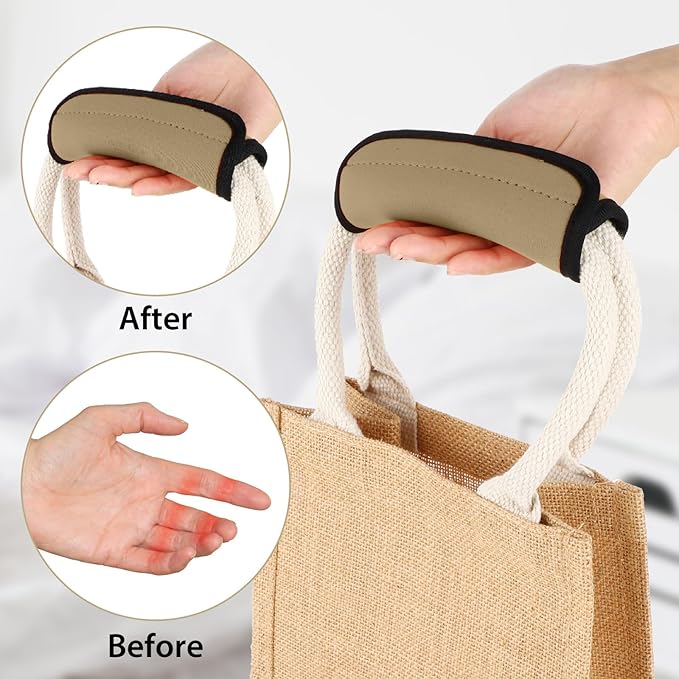2 Pack Luggage Handle Wraps for Suitcase Bright Color Luggage Handle Covers Suitcase Tags identifiers Travel Accessories for Airplane/Flying (Dark Khaki)