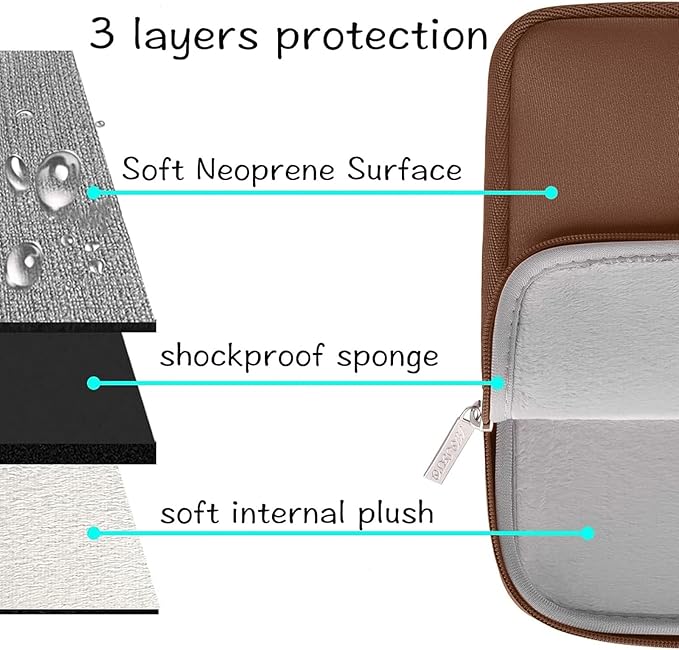 MOSISO Laptop Case 13.3 inch, 13-13.3 inch Laptop Sleeve Bag Compatible with MacBook Air/Pro 13/Pro 14 M5 M4 M3 M2 M1, HP Dell ASUS Lenovo, Neoprene Computer Sleeve Bag with Small Case, Caramel Brown