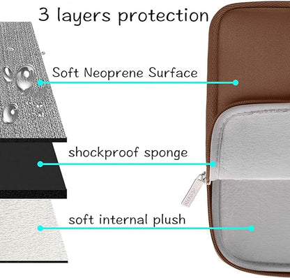 MOSISO Laptop Case 15 inch, 15 inch Laptop Sleeve Bag Compatible with MacBook Air 15 M4 A3241 M3 A3114 M2 A2941 2025 2024 2023, Dell XPS 15, Neoprene Computer Sleeve Bag with Small Case, Caramel Brown