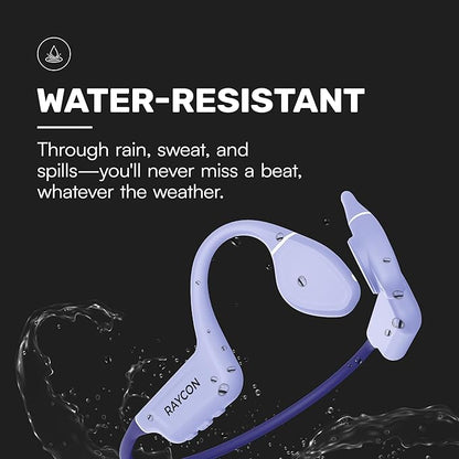 Raycon Bone Conduction Headphones, Open-Ear Bluetooth Sports Earbuds with Mic, IP68 Water Resistant Headset for Workout and Running, 13hr Playtime (Mint)