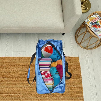 Rolling Duffel Bag Foldable Expandable Weekender Travel 28" (Blue)