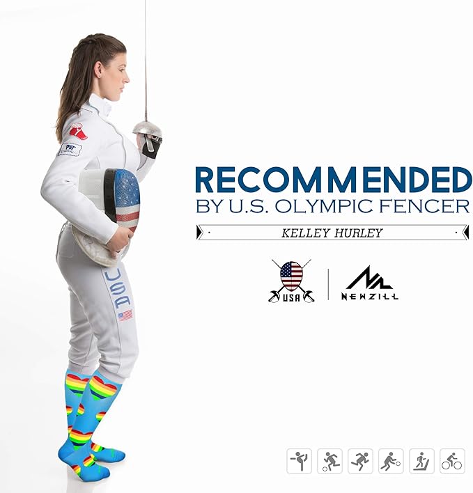 NEWZILL Medical Compression Socks for Women & Men, 20-30 mmHg Knee-High Support for Circulation, All-Day Comfort for Work Travel Running Cycling and Fitness