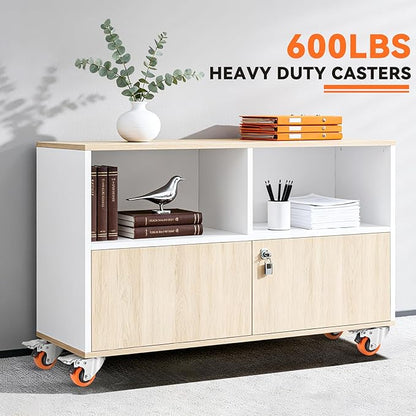 W B D WEIBIDA 2" Plate Caster Wheels Set of 16, Heavy Duty Casters with Brake, Safety Dual Locking, Industrial Swivel Top Plate Casters Wheels for Furniture, Carts (Screws and Screwdriver)