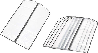 Amazon Basics Zippered Peva Garment Storage Bag, 5-Pack, White