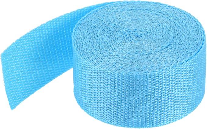 MECCANIXITY Lightweight Polypropylene Webbing Strap 1 1/2" 5 Yard Backpack Strapping Band Sky Blue for Outdoor Luggage Cargo Straps