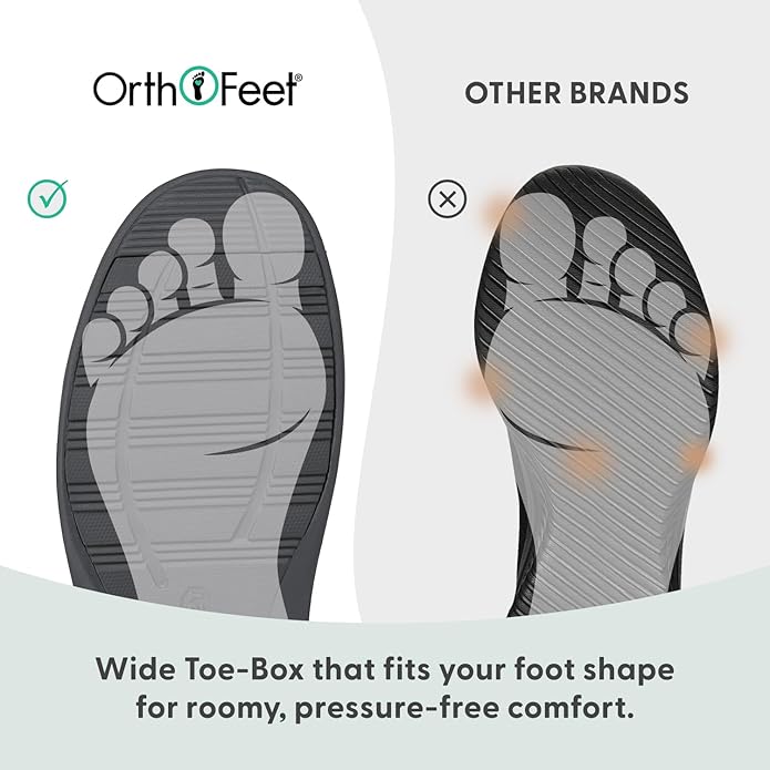 Orthofeet Men's Orthopedic Leather Vito Hands-Free Slipper
