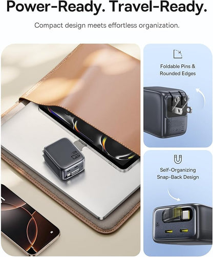 Baseus Enercore Retractable USB C Charger 67W and Baseus Universal Travel Adapter 70W