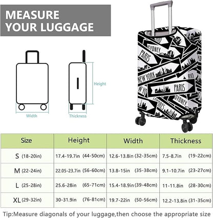 Travel Luggage Cover Suitcase Protector Fits 18-32 Inch Wheel Covers PatternedTravel Related Items Flower Luggage Protector Elastic M