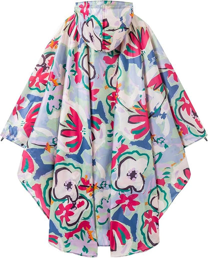 Hooded Rain Ponchos for Adult - Rain Coat and Rain Jacket with Waterproof Pocket and Zipper