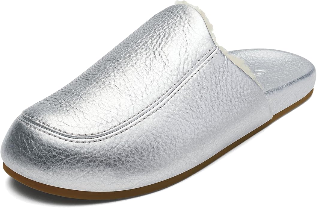 OLUKAI Konea Women’s Shearling Leather Slipper, Comfortable & Soft Mule, Versatile House Shoe for Lounge Wear & Everyday