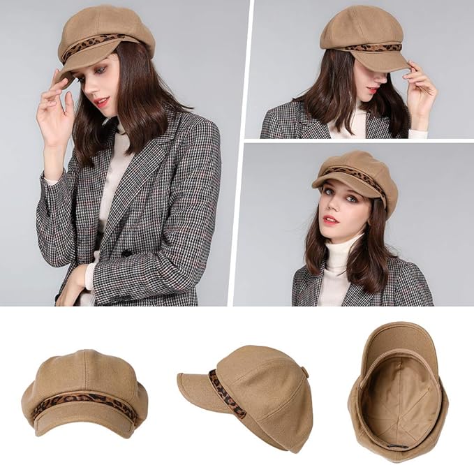 Comhats Wool Fashion Newsboy Hats for Women Winter Warm Pageboy Cabbie Cap Beret