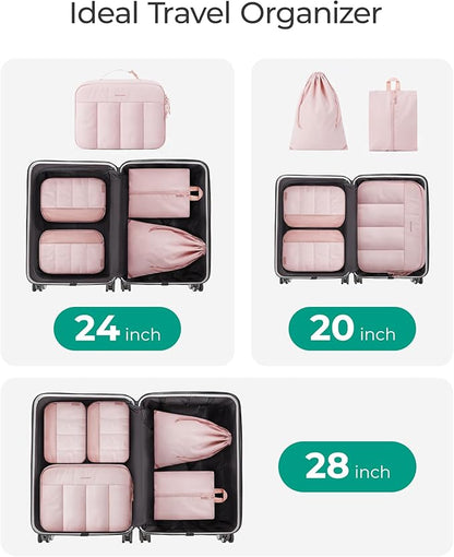 BAGSMART Compression Packing Cubes for Travel, 6 Set/5 Set/4 Set, Compression Suitcase Organizer Bags Set for Suitcases Travel Essentials, Lightweight Packing Organizers