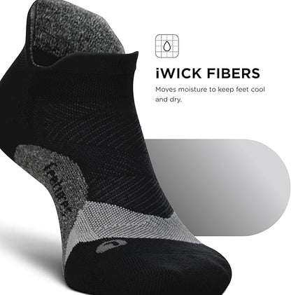Feetures Elite Light Cushion No Show Tab Athletic Ankle Socks - Sport Sock with Targeted Compression
