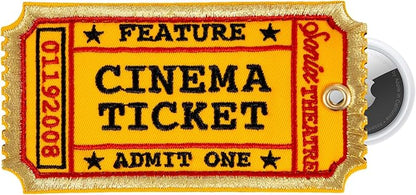 Sonix Keychain Case Compatible with Apple AirTag | Protective AirTag Cover Keychain Charm | Embroidered Cinema Tag Charm | Movie Ticket