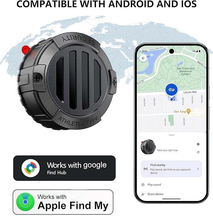 Mini GPS Tracker for Vehicles - Magnetic Car Tracker Device, Hidden | Real-Time Tracking | No Extra Monthly Fee | Long Battery Life, Air Tag Smart Car Locator Work Compatible with iOS and Android