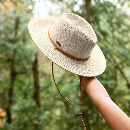 Panama Jack Women's Sun Hat - Paper Braid Straw, Safari, 3 1/2" Big Brim