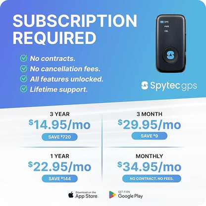 Spytec Atlas GPS Tracker for Vehicles & Kids | Up to 14-Day Battery Life | Waterproof Magnetic Case, Geofencing, Portable Real Time Mini GPS Car Tracker w/Lifetime Support | Subscription Required