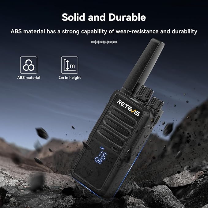 Retevis RT68H Walkie Talkies for Adults,2 Way Radio Long Range, Intuitive,Channel,Power Display,VOX Hands Free,Keylock,Rugged Two Way Radios with USB Charging Base,for Trip Camping Hiking (2 Pack)