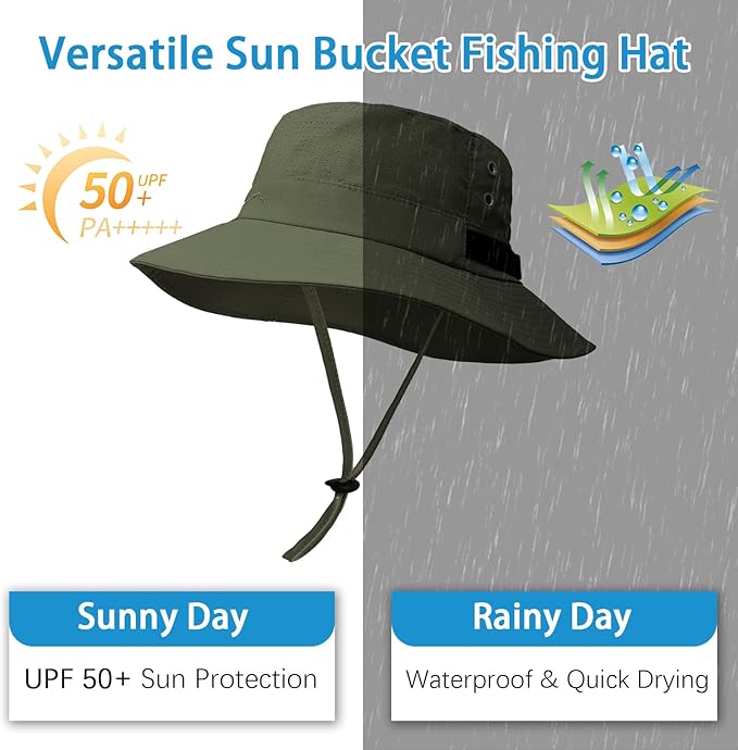 Sun Bucket Hat for Men Women Fishing Beach Safari Hats for Golf Hiking Hunting Outdoor UPF 50+