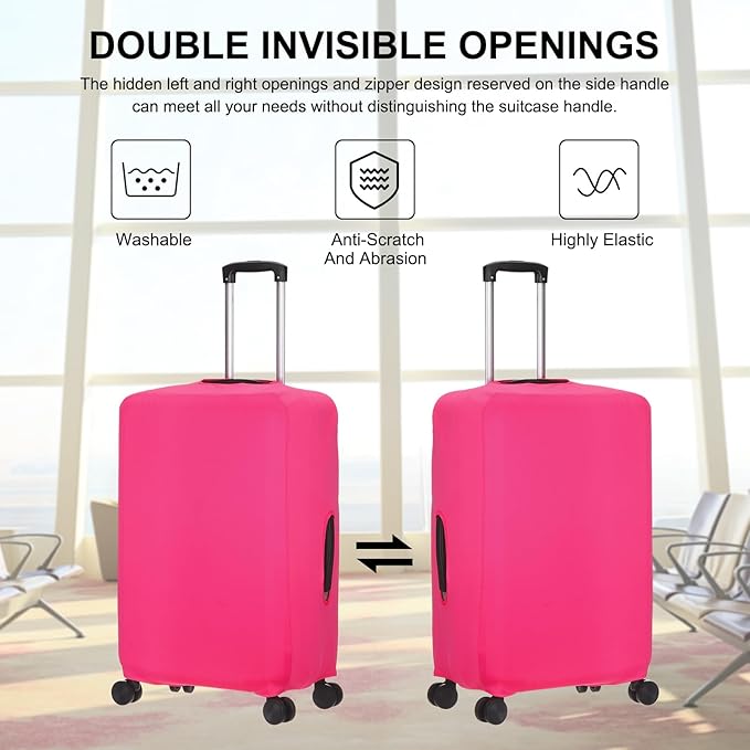 uxcell Travel Luggage Cover, Washable Suitcase Covers for Luggage Anti-scratch Suitcase Protector Elastic Baggage Protective, Fits 29-32 Inch Suit Case, Pink