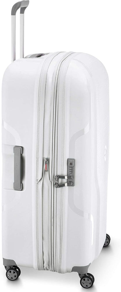 DELSEY PARIS Clavel Hardside Expandable Luggage with Spinner Wheels, White, Checked-Large 30 Inch