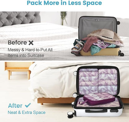 Cambond Compression Packing Cubes for Travel Women - Expandable Travel Bags Luggage Organizers Travel Essentials Compression Cubes for Travel Carry on Suitcases Organizer