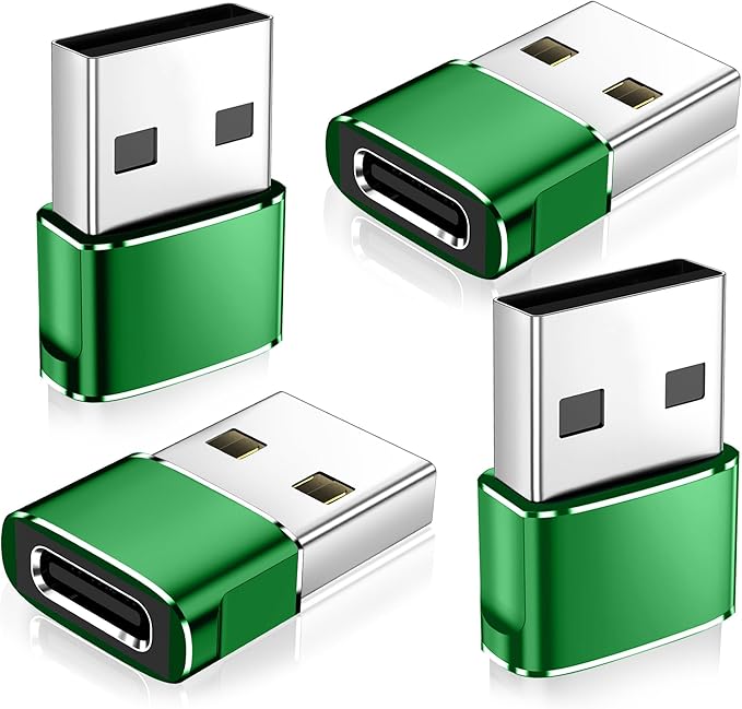 𝟒𝐏𝐚𝐜𝐤 𝐔𝐩𝐠𝐫𝐚𝐝𝐞𝐝 USB to USB C Adapter,Type-C Female to A Male Car Charger OTG Converter for Apple Watch Ultra 8 9 10,iPhone 16 15 14 13 Pro Max,Samsung S24,Nintendo Switch,AirPods,iPad,Car