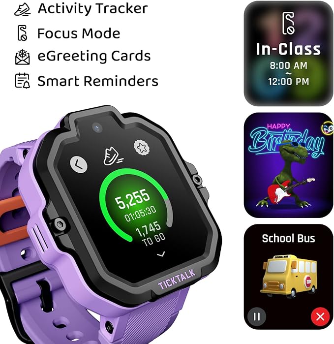TickTalk5 Smart Watch for Kids with GPS Tracker, Video Calling, Texting, and Parental App, 4G Smartwatch with Free Music, Phone Calls, and Reminders for Kids Ages 3-12