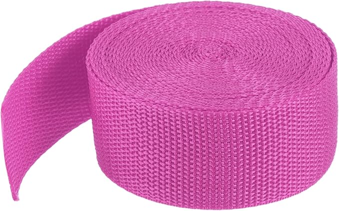 MECCANIXITY Lightweight Polypropylene Webbing Strap 1 1/2" 5 Yard Backpack Strapping Band Plum Red for Outdoor Luggage Cargo Straps