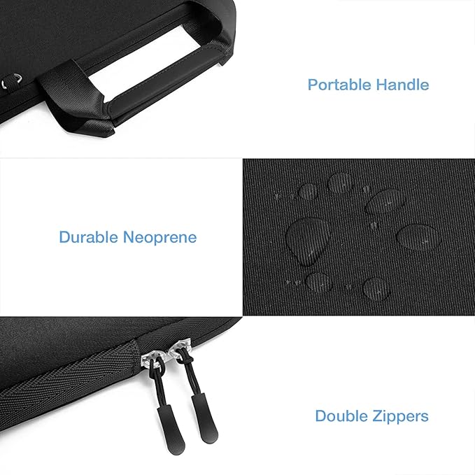MOSISO Laptop Case 13 inch, Laptop Sleeve Bag Compatible with MacBook Air 13 inch M4 M3 M2 M1 2025-2018 / Pro 13 M2 M1, Neoprene Carrying Computer Bag with Handle&Detachable Small Case, Black