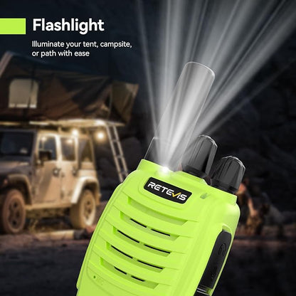 Retevis H-777 Walkie Talkies for Adults, 2 Way Radios Rechargeable Walkie Talkies Long Range, Portable FRS Two-Way Radios, Emergency Alarm LED Flashlight Type C Charger for Family Outdoor Trip(3 Pack)