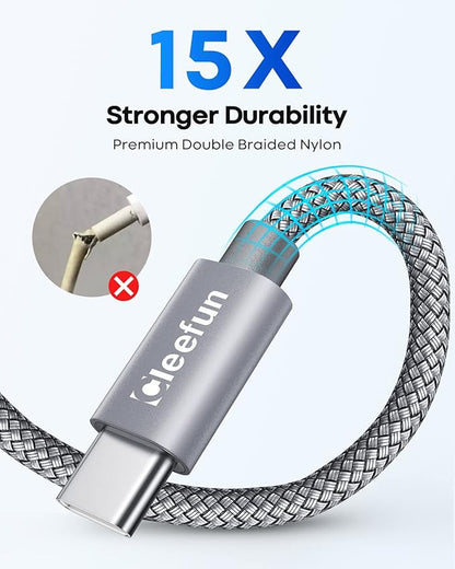 CLEEFUN USB C Cable 6ft, 5-Pack USB A to Type C Charger Cord Fast Charging for iPhone 17 16 15 Pro Max Plus Air 16e, for Samsung Galaxy S25 S24 S23 S22 S21 S20 S10 A17 A16 A15 A56 A55 A26 A35 A36