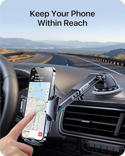 andobil Car Phone Holder, 2025 Military-Grade 89lbs Strongest Suction Phone Holders for Your Car Dashboard/Windshield/Vent Easy Clamp Cellphone Holder Truck Stand for iPhone 17 16 15 Pro Max, Blue