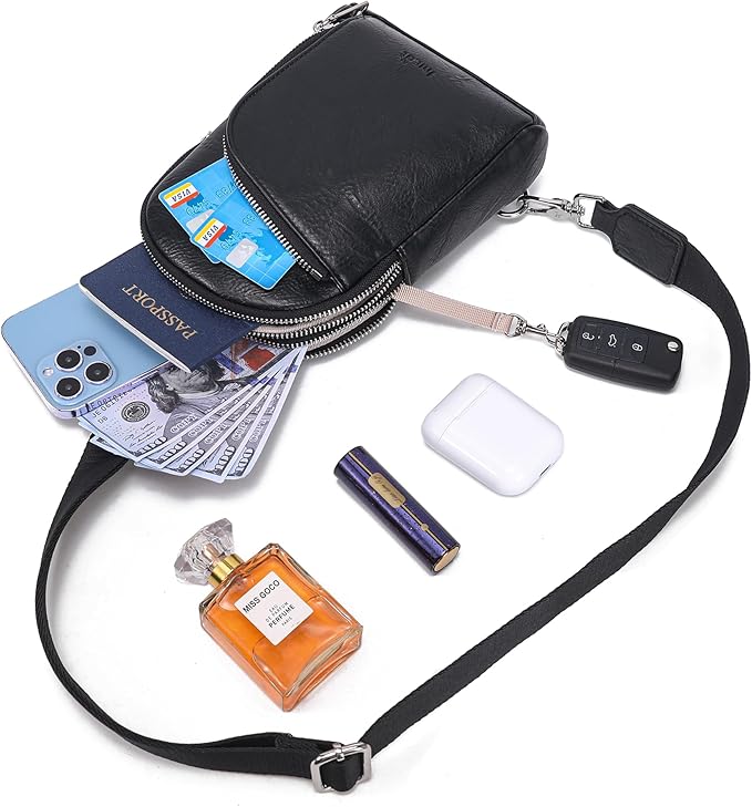 INICAT RFID Blocking Sling Bag,Anti Theft Crossbody Bags for Women,Travel Gifts Cross Body Purses Vegan Leather