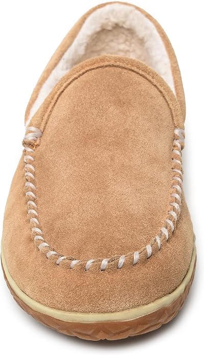 Minnetonka Men's Tilden Moccasin Suede Indoor and Outdoor Slippers