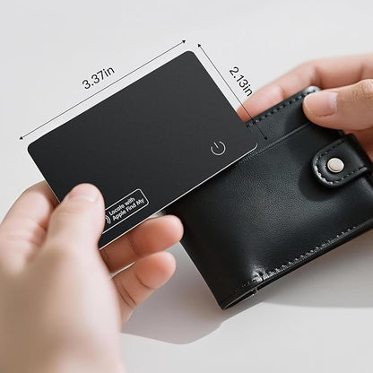 Ultra Slim Air Card Tag: GPS Wallet Smart Tracker Card - Compatible with Apple Find My Wallets Finder Tracking Cards Tags, Keep Track Item Locator of Luggage, Passport, Purse, Backpack (4 Pack Black)