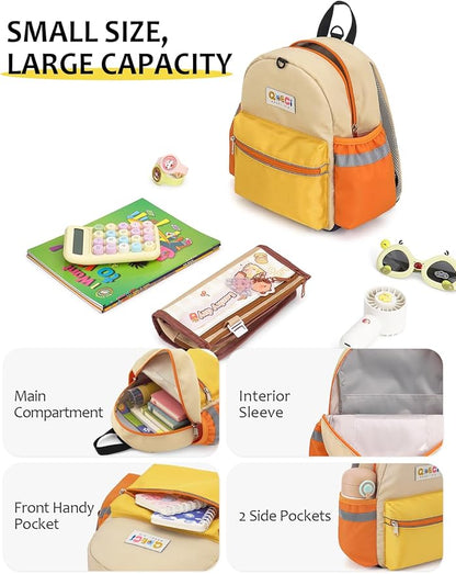 Toddler Backpack with Leash for Boys Girls Kids Kindergarten Nursery, 11” Baby Leash Backpack with Reflective, Toddler Bookbag with Anti-Lost Harness for Walking, Yellow