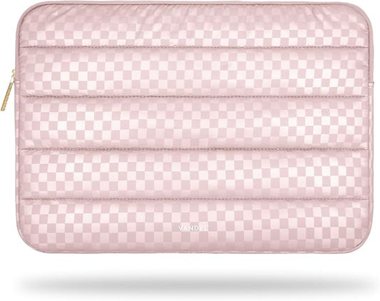 Vandel Puffy Laptop Sleeve Case, 13-14 inch Laptop Sleeve Bag Case 13.3 Inch, Compatible with MacBook Air/Pro 13 / Pro 14, iPad Pro 12.9, HP Dell ASUS, Cute Checker Mac Book Computer Bag Cover