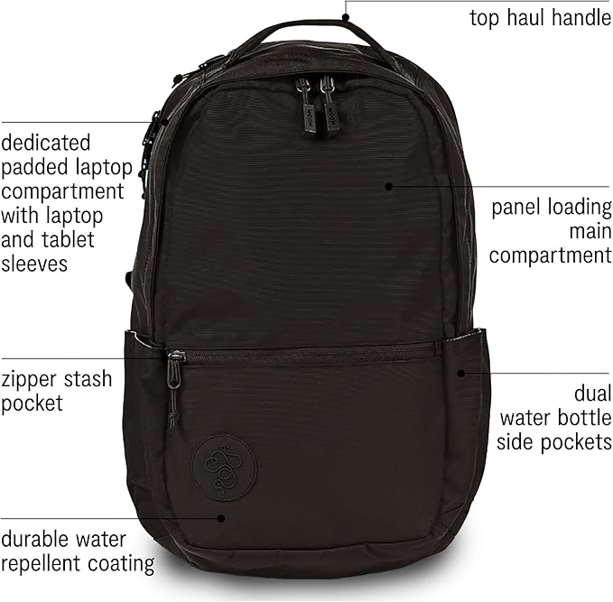Baboon to the Moon City Backpack – Water Resistant Travel Backpack with Laptop Compartment, Lightweight Daypack for Men and Women, Work Back pack, Gym Bag, Bookbag