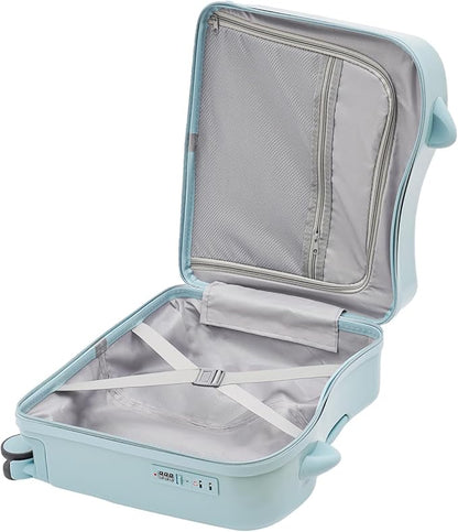 18" Kids Carry On Luggage, Ride-On Kids' Suitcase with Double Spinner Wheels, Cute Lightweight Tow-Along Luggage with Password Lock, Children's Trolly Case for Travel Study Tours (Sky Blue)