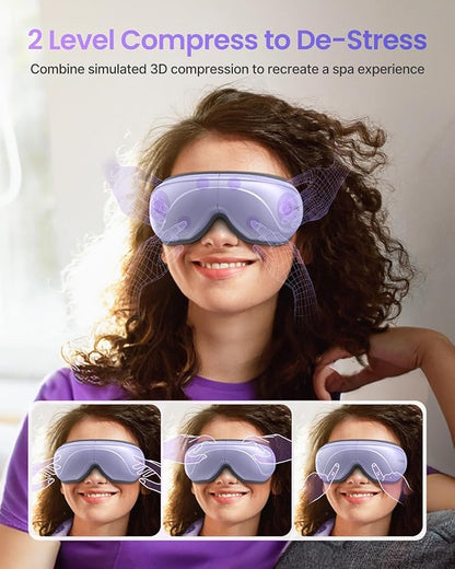 RENPHO Eyeris 2 Eye Massager with Heat, Birthday Christmas Gifts for Grandkids Mom Dad Women Men Face Massager, Heated Eye Mask for Improve Sleep