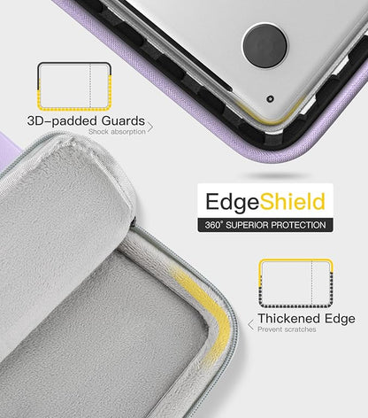 360° Upgraded Protective Laptop Sleeve for MacBook Air 15 inch M4 A3241 2025, M3 A3114 2024, M2 A2941 2023, 15-inch Shockproof Water-Resistant MacBook Case w/Accessory Pocket, Purple