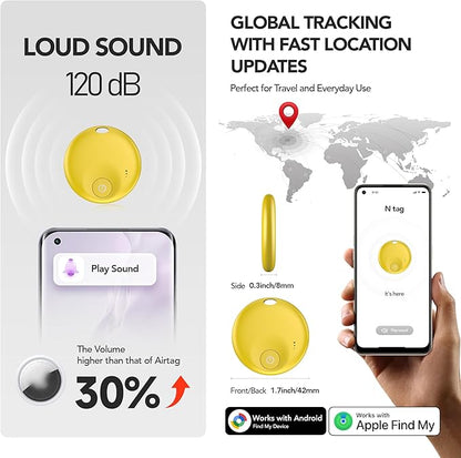 Air Trackers -4 Pack: Bluetooth Tracker Tag, Item Finder Works with Find My App, Trakcer Tag Locator for Your Keys, Wallet, Luggage, Backpack, and More. (Black-4-Dual, 4)